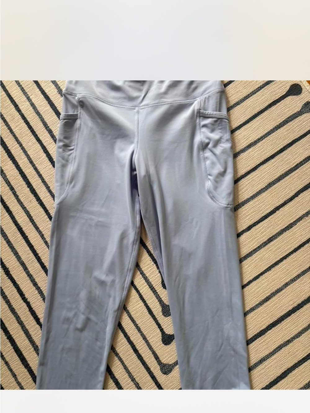 Women's Light Gray/Lavender Athletic Pants with Side Pockets